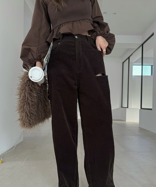 セール】corduroy loose asymmetry notch PT（その他パンツ