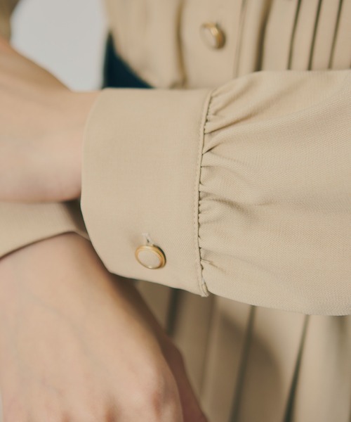 プリーツボウタイシャツロングワンピース（ワンピース）｜REDYAZEL