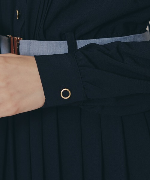 プリーツボウタイシャツロングワンピース（ワンピース）｜REDYAZEL