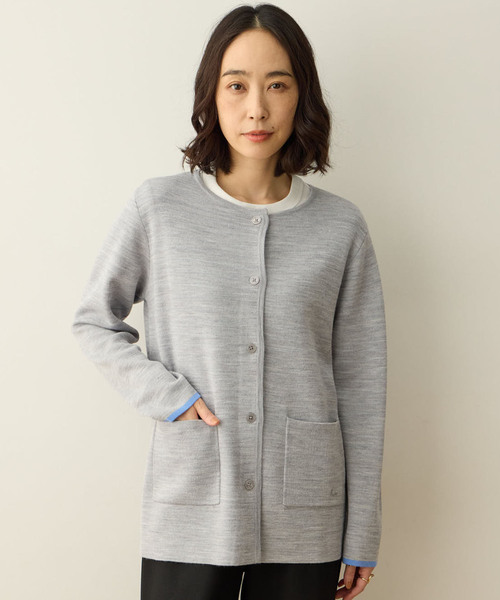 DECOY SINCE 1981（デコイシンスイチキュウハチイチ）の「ダブルフェイスカーディガン【洗える・毛玉ができにくい・ポケットあり・大きいサイズあり】（カーディガン/ボレロ・レディース・グレー/オレンジ/ネイビー・M/L/LL/3L/4L）」の9枚目の写真