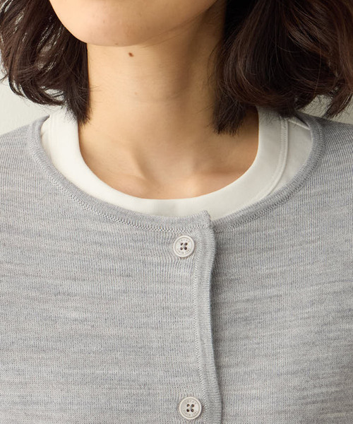 DECOY SINCE 1981（デコイシンスイチキュウハチイチ）の「ダブルフェイスカーディガン【洗える・毛玉ができにくい・ポケットあり・大きいサイズあり】（カーディガン/ボレロ・レディース・グレー/オレンジ/ネイビー・M/L/LL/3L/4L）」の11枚目の写真