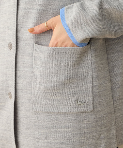 DECOY SINCE 1981（デコイシンスイチキュウハチイチ）の「ダブルフェイスカーディガン【洗える・毛玉ができにくい・ポケットあり・大きいサイズあり】（カーディガン/ボレロ・レディース・グレー/オレンジ/ネイビー・M/L/LL/3L/4L）」の12枚目の写真