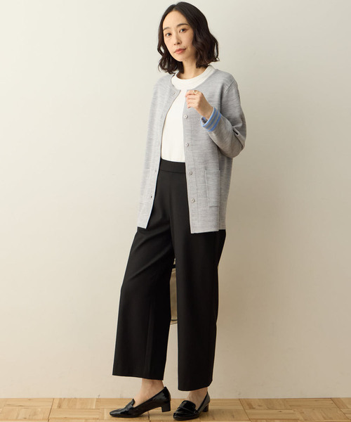 DECOY SINCE 1981（デコイシンスイチキュウハチイチ）の「ダブルフェイスカーディガン【洗える・毛玉ができにくい・ポケットあり・大きいサイズあり】（カーディガン/ボレロ・レディース・グレー/オレンジ/ネイビー・M/L/LL/3L/4L）」の18枚目の写真