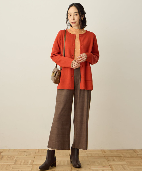 DECOY SINCE 1981（デコイシンスイチキュウハチイチ）の「ダブルフェイスカーディガン【洗える・毛玉ができにくい・ポケットあり・大きいサイズあり】（カーディガン/ボレロ・レディース・グレー/オレンジ/ネイビー・M/L/LL/3L/4L）」の21枚目の写真