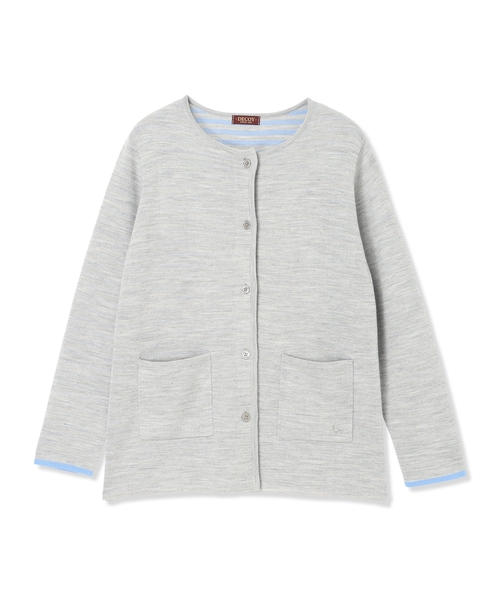 DECOY SINCE 1981（デコイシンスイチキュウハチイチ）の「ダブルフェイスカーディガン【洗える・毛玉ができにくい・ポケットあり・大きいサイズあり】（カーディガン/ボレロ・レディース・グレー/オレンジ/ネイビー・M/L/LL/3L/4L）」の22枚目の写真