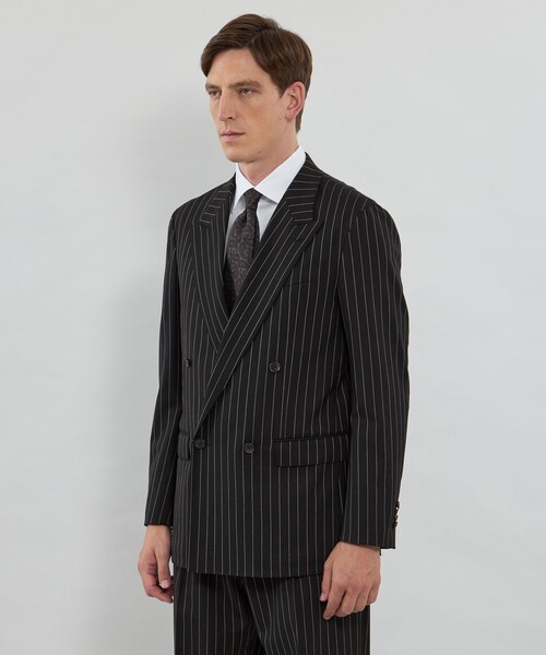 MACKINTOSH LONDON（マッキントッシュ ロンドン）の「【ANGELICO/アンジェリコ】ピンストライプ ダブルブレステッド4Bジャケット（テーラードジャケット・メンズ・ブラック・38/40）」の4枚目の写真
