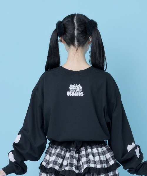 Hauls(ハウルズ)の「双子ちゃんなかよちBIGロンTEE(Tシャツ/カットソー・レディース・ブラック/ホワイト・FREE)」の6枚目の写真