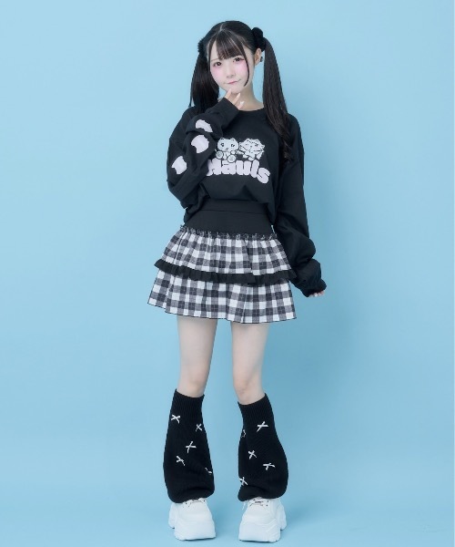 Hauls(ハウルズ)の「双子ちゃんなかよちBIGロンTEE(Tシャツ/カットソー・レディース・ブラック/ホワイト・FREE)」の5枚目の写真