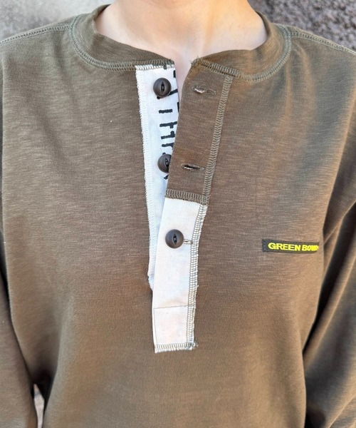 GREEN BOWL（グリーンボウル）の「【GREEN BOWL】Military Henley-neck L/S T-shirts（Tシャツ/カットソー・メンズ・キナリ/ネイビー/オリーブ/オフホワイト・L/M）」の17枚目の写真