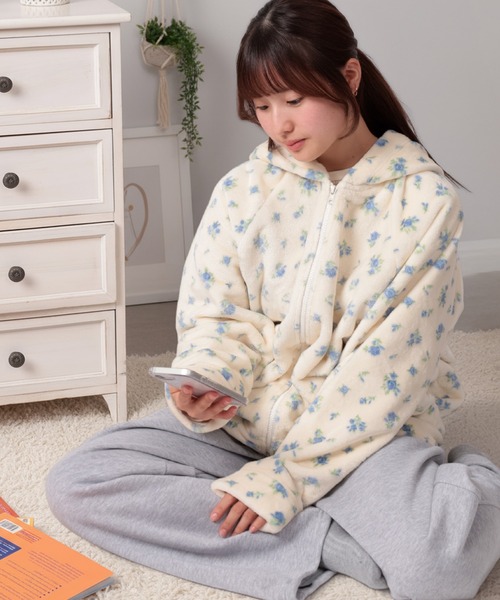 セール】【87】【JEMORGAN/ジェーイーモーガン】花柄 フリース ジップ