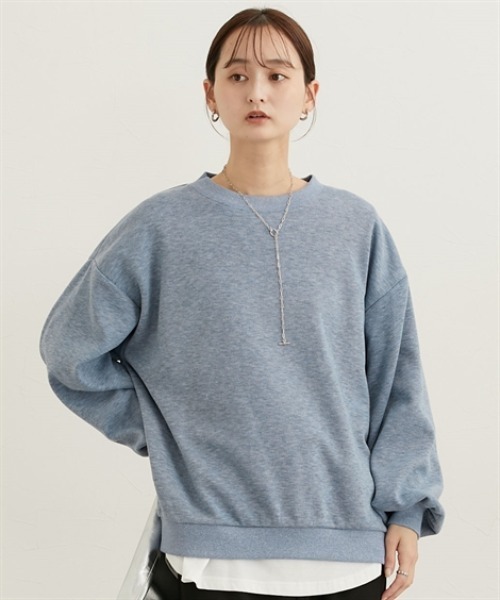 nissen(ニッセン)の「裏起毛ボリューム袖トレーナー(Tシャツ/カットソー・レディース・ライトブルー/ベージュ/チャコールグレー/パープル/ライトベージュ・3L/LL/L/M)」の9枚目の写真