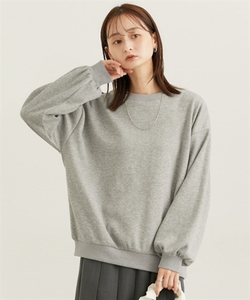 nissen(ニッセン)の「裏起毛ボリューム袖トレーナー(Tシャツ/カットソー・レディース・ライトブルー/ベージュ/チャコールグレー/パープル/ライトベージュ・3L/LL/L/M)」の16枚目の写真