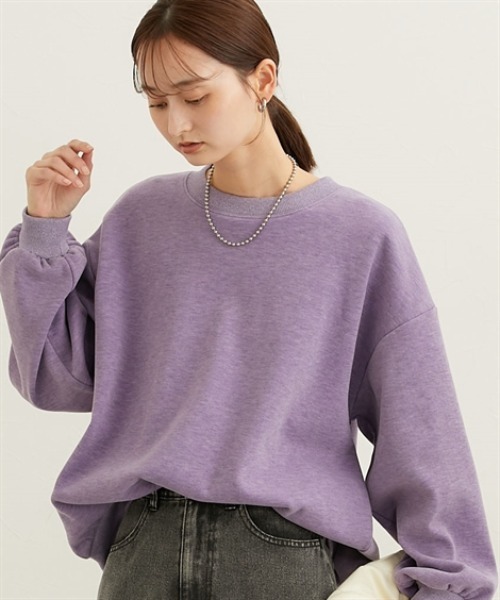 nissen(ニッセン)の「裏起毛ボリューム袖トレーナー(Tシャツ/カットソー・レディース・ライトブルー/ベージュ/チャコールグレー/パープル/ライトベージュ・3L/LL/L/M)」の19枚目の写真