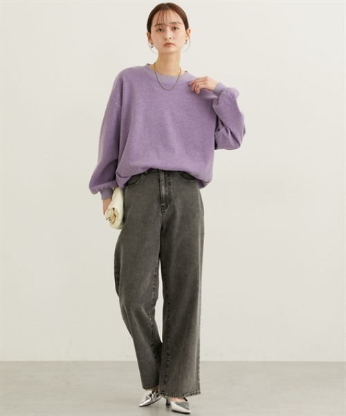 nissen(ニッセン)の「裏起毛ボリューム袖トレーナー(Tシャツ/カットソー・レディース・ライトブルー/ベージュ/チャコールグレー/パープル/ライトベージュ・3L/LL/L/M)」の20枚目の写真