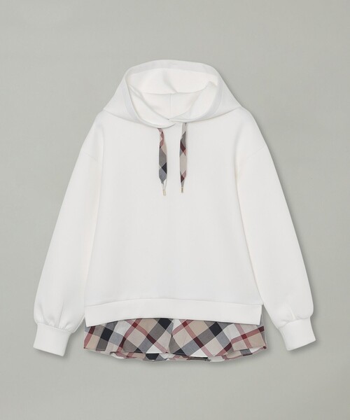 BLUE LABEL CRESTBRIDGE（ブルーレーベルクレストブリッジ）の「【一部店舗限定】レイヤードパーカー（パーカー・レディース・ブラック/オフホワイト/ネイビー・38）」の8枚目の写真