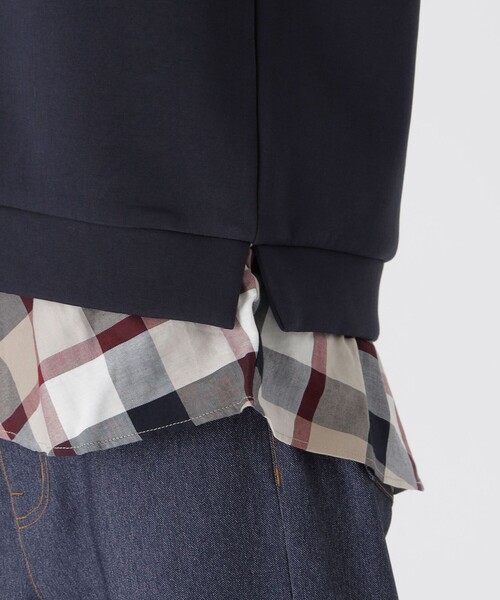 BLUE LABEL CRESTBRIDGE（ブルーレーベルクレストブリッジ）の「【一部店舗限定】レイヤードパーカー（パーカー・レディース・ブラック/オフホワイト/ネイビー・38）」の17枚目の写真