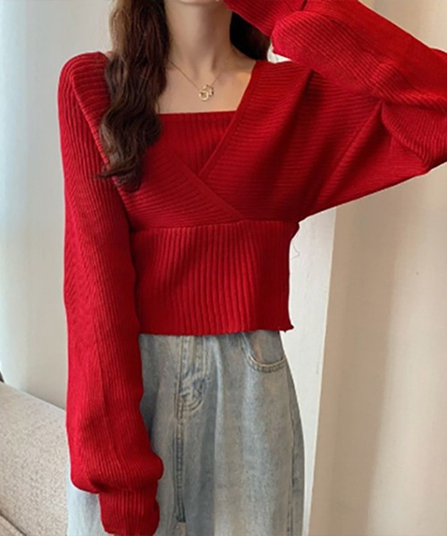 STYLEBLOCK(スタイルブロック)の「ツーピースニット(ニット/セーター・レディース・ホワイト/ピンク/レッド/ブラウン/ブラック・FREE)」の5枚目の写真