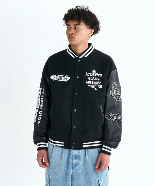 DC SHOES(ディーシーシューズ)の「25 VARSITY JACKET/DCメルトンスタジャン(その他アウター・メンズ・ブラック/ベージュ・SMALL/X-LARGE/LARGE/MEDIUM)」の2枚目の写真