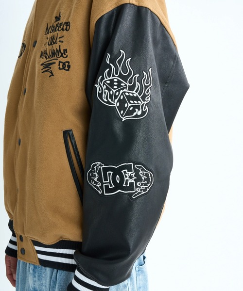 DC SHOES(ディーシーシューズ)の「25 VARSITY JACKET/DCメルトンスタジャン(その他アウター・メンズ・ブラック/ベージュ・SMALL/X-LARGE/LARGE/MEDIUM)」の8枚目の写真