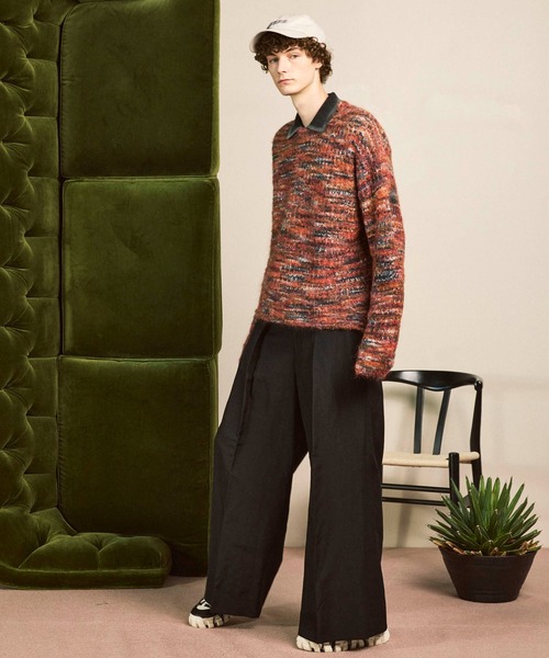 MAISON SPECIAL(メゾンスペシャル)の「《UNISEX》Italian Imported Yarn Prime-Over Crew Neck Pullover Knit/イタリアンインポートヤーンプライムオーバークルーネックプルオーバーニット【MAISON SPECIAL/メゾンスペシャル】(ニット/セーター・メンズ・グリーン/オレンジ/ブルー・1/2)」の4枚目の写真