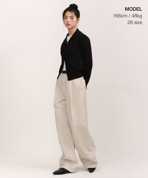 MUSINSA STANDARD WOMAN（ムシンサスタンダードウーマン）の「ウィメンズディープタックエクストラワイドチノパンツ[クリーム]（その他パンツ・レディース・その他・28/30/24/26）」の12枚目の写真