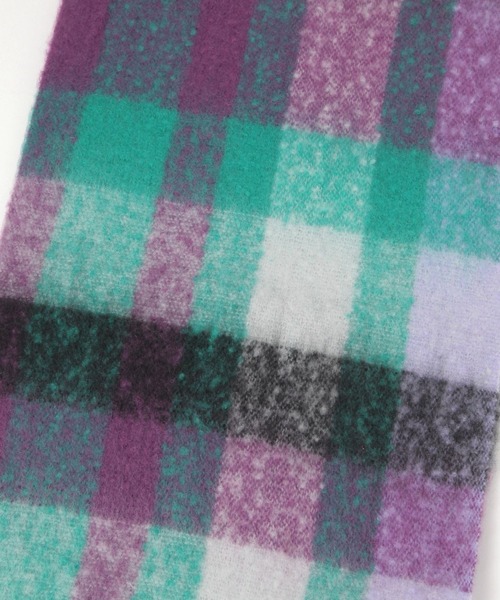 LEPSIM（レプシィム）の「チェック太フリンジストール　587981（ストール/ショール・レディース・グレー系その他/パープル系その他/オレンジ系その他・ONE SIZE）」の22枚目の写真