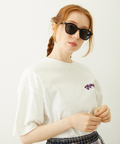 MILKFED.(ミルクフェド)の「MILKFED. LOGO WELLINGTON SUNGLASSES(サングラス・レディース・クリア/ブラック/ブラウン・ONE SIZE)」の2枚目の写真