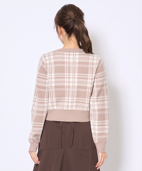 チェックジャガードニットカーディガン