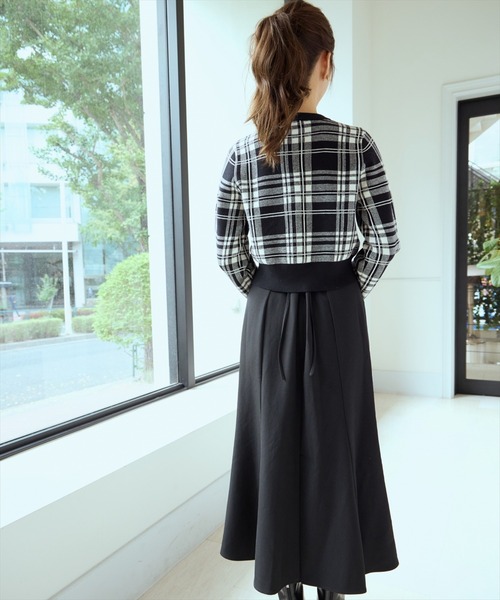 チェックジャガードニットカーディガン