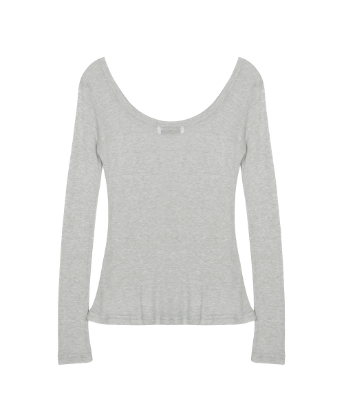 NICK&NICOLE(ニックアンドニコール)の「NICOLE MINIMAL LABEL SCOOP LS TOP_GRAY(Tシャツ/カットソー・レディース・その他・FREE)」の6枚目の写真
