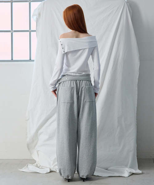 RENSE（レンセ）の「Belt Sweatpants Set Melange Gray（スウェットパンツ・レディース・その他・OS）」の2枚目の写真