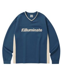 FILLUMINATE（フィルミネイト）の「Divided Mesh V-Neck Long Sleeves - Blue（Tシャツ/カットソー・メンズ）」