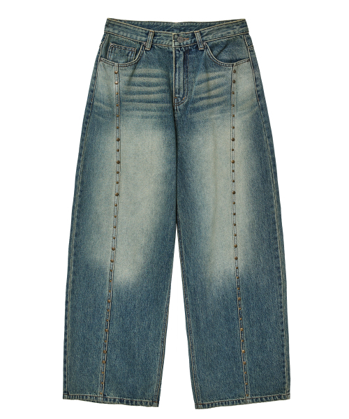 Midnight Move(ミッドナイトムーブ)の「rv line denim pants (blue)(デニムパンツ・レディース・その他・SMALL/MEDIUM)」の1枚目の写真