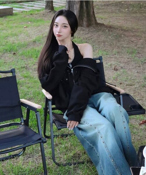 Midnight Move(ミッドナイトムーブ)の「rv line denim pants (blue)(デニムパンツ・レディース・その他・SMALL/MEDIUM)」の10枚目の写真
