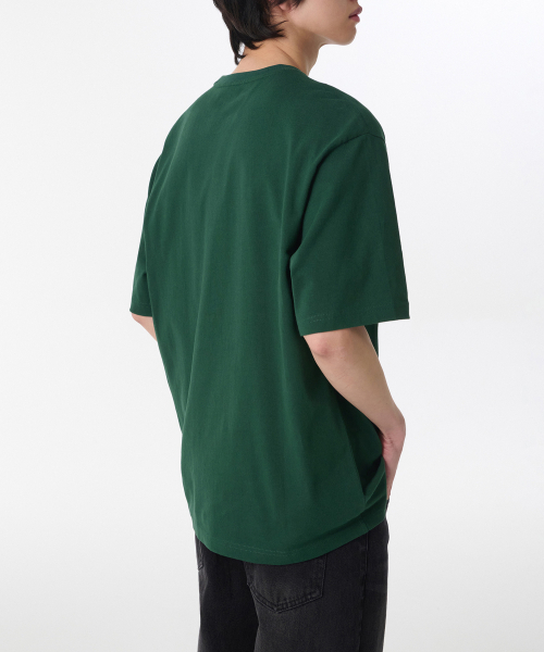 MUSINSA STANDARD（ムシンサスタンダード）の「リラックスドOEクルーネックTシャツ[ディープグリーン]（Tシャツ/カットソー・メンズ・その他・XX-LARGE/XXX-LARGE/SMALL/MEDIUM/LARGE/X-LARGE）」の2枚目の写真