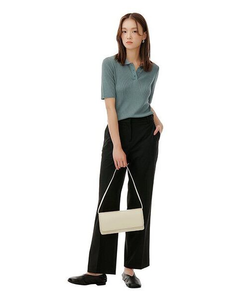 MUSINSA STANDARD WOMAN（ムシンサスタンダードウーマン）の「女性用軽量ストレート隠しバンディングスラックス[ブラック]（スラックス・レディース・その他・24/29/31/25/26/27/28/34/32/30）」の4枚目の写真
