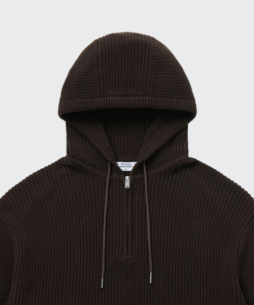 MUSINSA STANDARD（ムシンサスタンダード）の「リブフード付きニット [ブラウン]（ニット/セーター・メンズ・その他・SMALL/MEDIUM/LARGE/X-LARGE/XX-LARGE）」の3枚目の写真