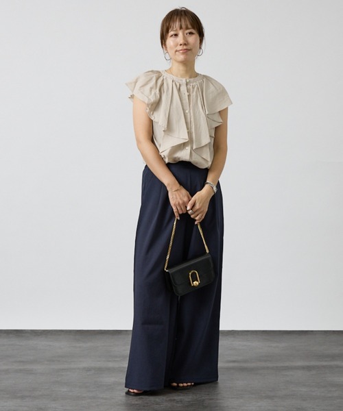 DESIGNWORKS(デザインワークス)の「リネン調ワイドパンツ(その他パンツ・レディース・ライトグレー/ネイビー/カーキ・フリー)」の13枚目の写真