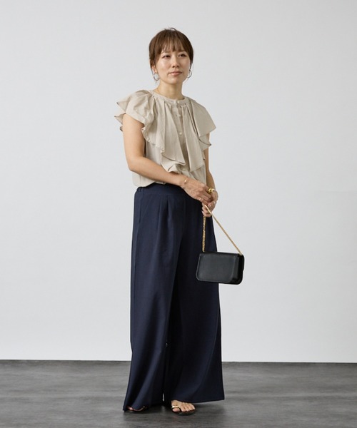DESIGNWORKS(デザインワークス)の「リネン調ワイドパンツ(その他パンツ・レディース・ライトグレー/ネイビー/カーキ・フリー)」の15枚目の写真