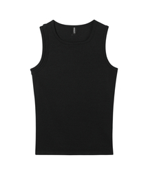 WESLEYHYUSTON（ウェズリーユーストン）の「Square neck buckle point sleeveless black（Tシャツ/カットソー・メンズ）」