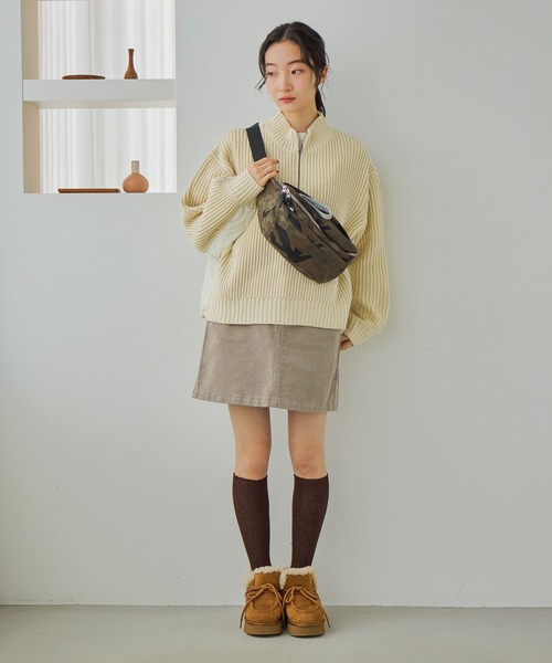 niko and...（ニコアンド）の「ストレッチコーデュロイミニスカート（スカート・レディース・ダークブラウン/アイボリー・MEDIUM/LARGE）」の14枚目の写真