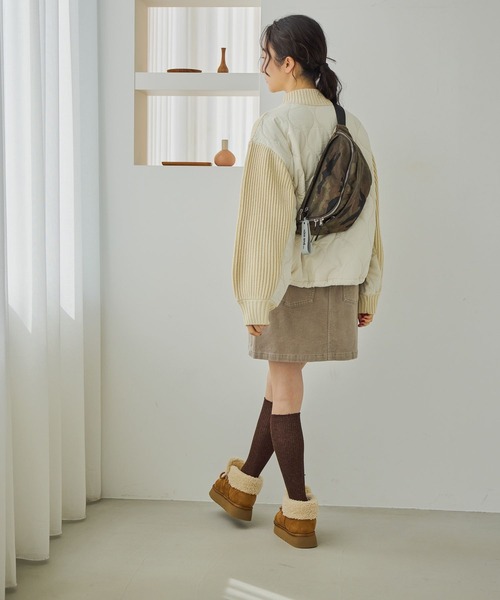 niko and...（ニコアンド）の「ストレッチコーデュロイミニスカート（スカート・レディース・ダークブラウン/アイボリー・MEDIUM/LARGE）」の16枚目の写真