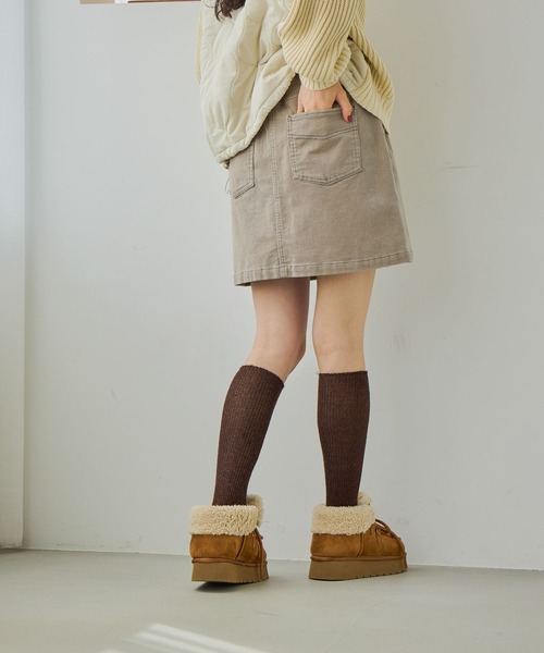 niko and...（ニコアンド）の「ストレッチコーデュロイミニスカート（スカート・レディース・ダークブラウン/アイボリー・MEDIUM/LARGE）」の17枚目の写真