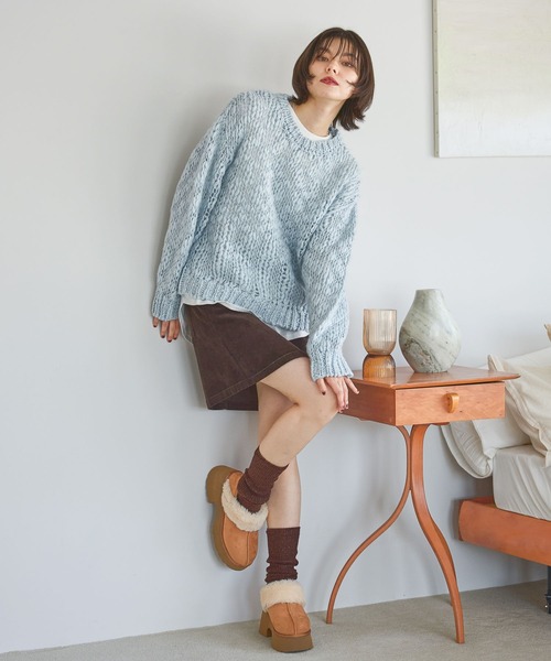 niko and...（ニコアンド）の「ストレッチコーデュロイミニスカート（スカート・レディース・ダークブラウン/アイボリー・MEDIUM/LARGE）」の8枚目の写真