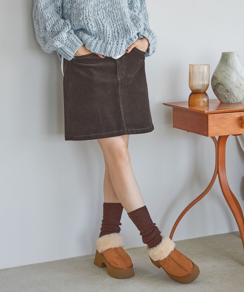 niko and...（ニコアンド）の「ストレッチコーデュロイミニスカート（スカート・レディース・ダークブラウン/アイボリー・MEDIUM/LARGE）」の11枚目の写真