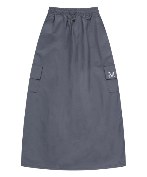 MUCENT(ムセント)の「ラピナカーゴバンディングバックスリットロングスカート(スカート・レディース・チャコール・FREE)」の1枚目の写真