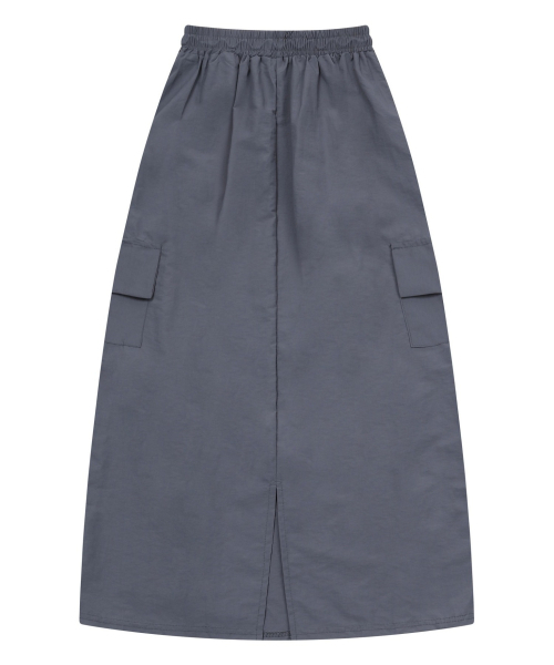 MUCENT(ムセント)の「ラピナカーゴバンディングバックスリットロングスカート(スカート・レディース・チャコール・FREE)」の3枚目の写真