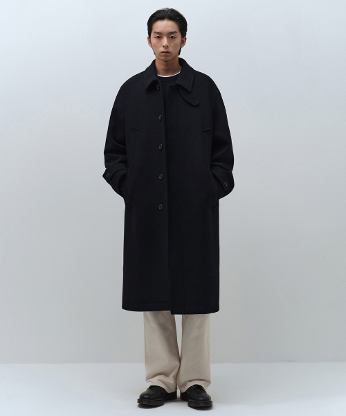 セール】ウールブレンドオーバーサイズロングポケットバルマカンコート
