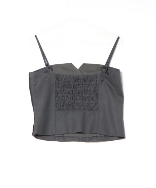 m.f.editorial(エムエフエディトリアル)の「【ストレッチ ウォッシャブル】m.f.エディトリアルレディース クリアツイル ビスチェ グレー(セットアップ可能)(スーツベスト・レディース・グレー系その他2・MEDIUM/LARGE)」の2枚目の写真