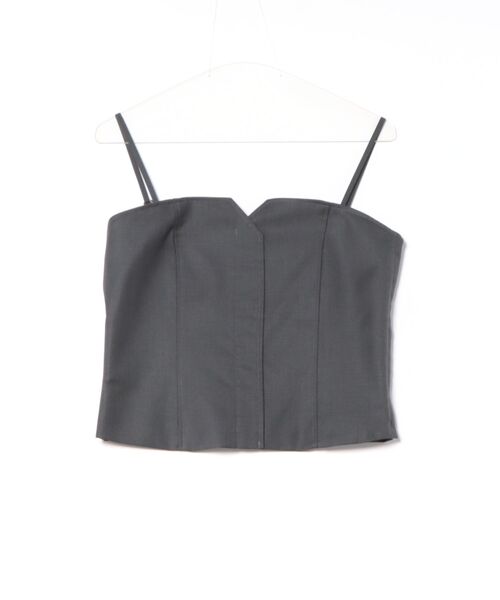 m.f.editorial(エムエフエディトリアル)の「【ストレッチ ウォッシャブル】m.f.エディトリアルレディース クリアツイル ビスチェ グレー(セットアップ可能)(スーツベスト・レディース・グレー系その他2・MEDIUM/LARGE)」の6枚目の写真